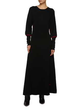 Figure View - Click To Enlarge - PRUNE GOLDSCHMIDT - Jocker Merino Wool Maxi Dress