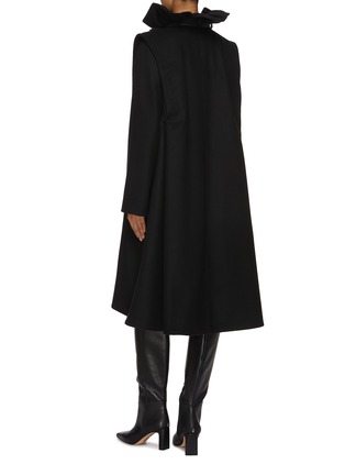 Back View - Click To Enlarge - PRUNE GOLDSCHMIDT - Ruffle Collar Wool Cashmere Coat