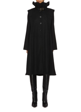 Main View - Click To Enlarge - PRUNE GOLDSCHMIDT - Ruffle Collar Wool Cashmere Coat