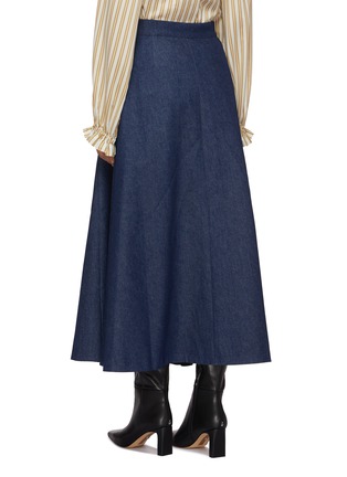 Back View - Click To Enlarge - PRUNE GOLDSCHMIDT - Pleated Denim Midi Skirt