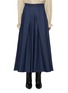 Main View - Click To Enlarge - PRUNE GOLDSCHMIDT - Pleated Denim Midi Skirt