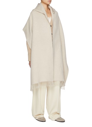 Front View - Click To Enlarge - BRUNELLO CUCINELLI - Fringe Hem Cashmere Wool Scarf