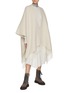 Figure View - Click To Enlarge - BRUNELLO CUCINELLI - Aperto Fringe Hem Cashmere Wool Poncho