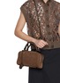 Figure View - Click To Enlarge - BRUNELLO CUCINELLI - Small Boston Suede Top Handle Bag