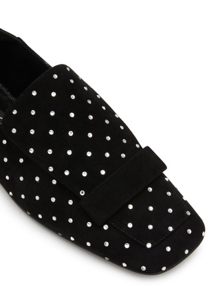 Detail View - Click To Enlarge - SERGIO ROSSI - Suede Strass Embellished Loafers