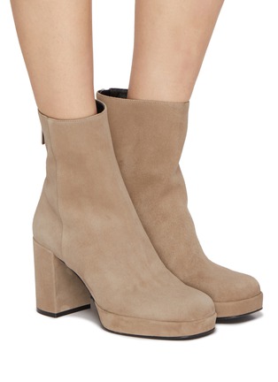 Figure View - Click To Enlarge - SERGIO ROSSI - 75 Platform Suede Ankle Boots