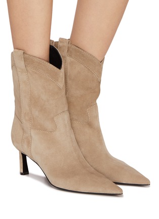 Figure View - Click To Enlarge - SERGIO ROSSI - Western 60 Suede Boots