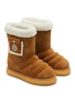 Detail View - Click To Enlarge - MONCLER - Gaia Pocket Mid Snow Suede Shearling Boots