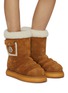 Figure View - Click To Enlarge - MONCLER - Gaia Pocket Mid Snow Suede Shearling Boots