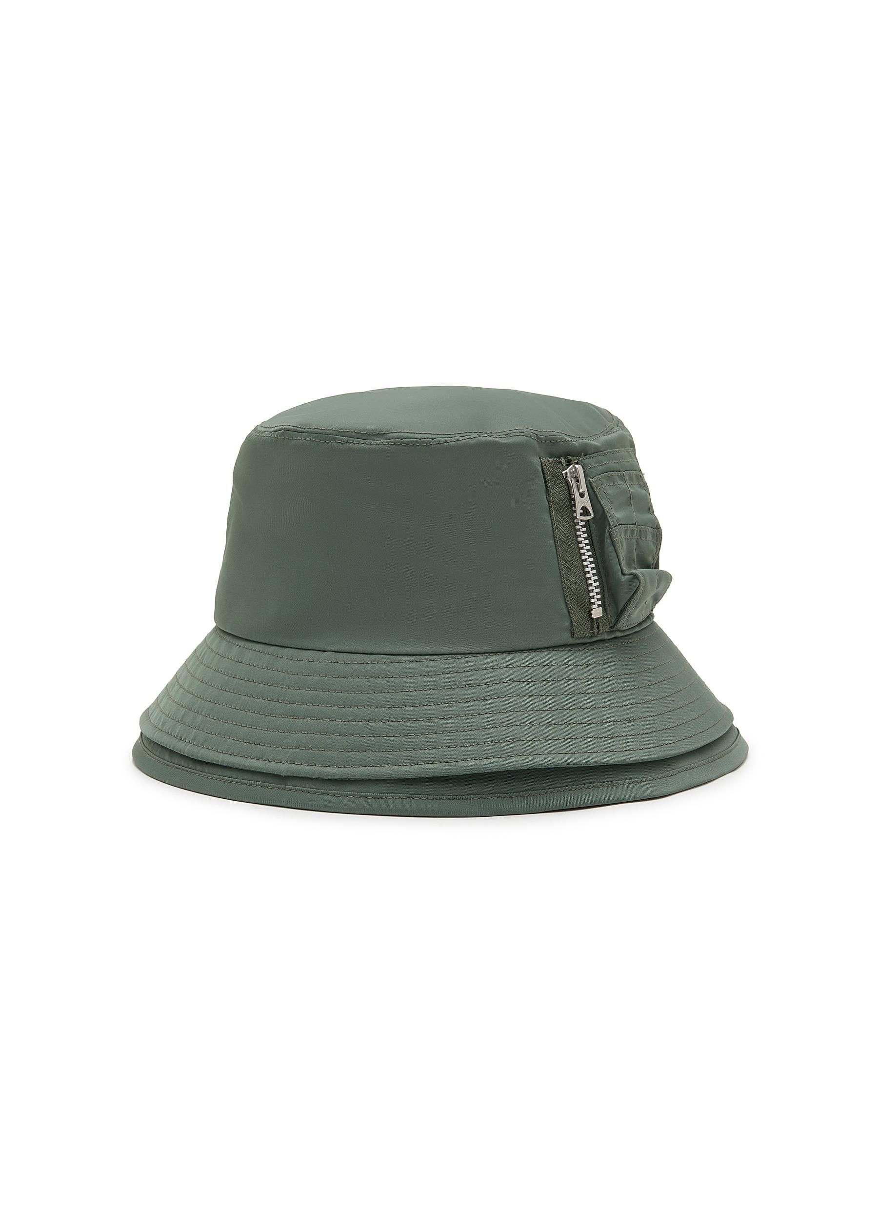 SACAI | Nylon Twill Pocket Double Brim Hat | GREEN | Women | Lane Crawford