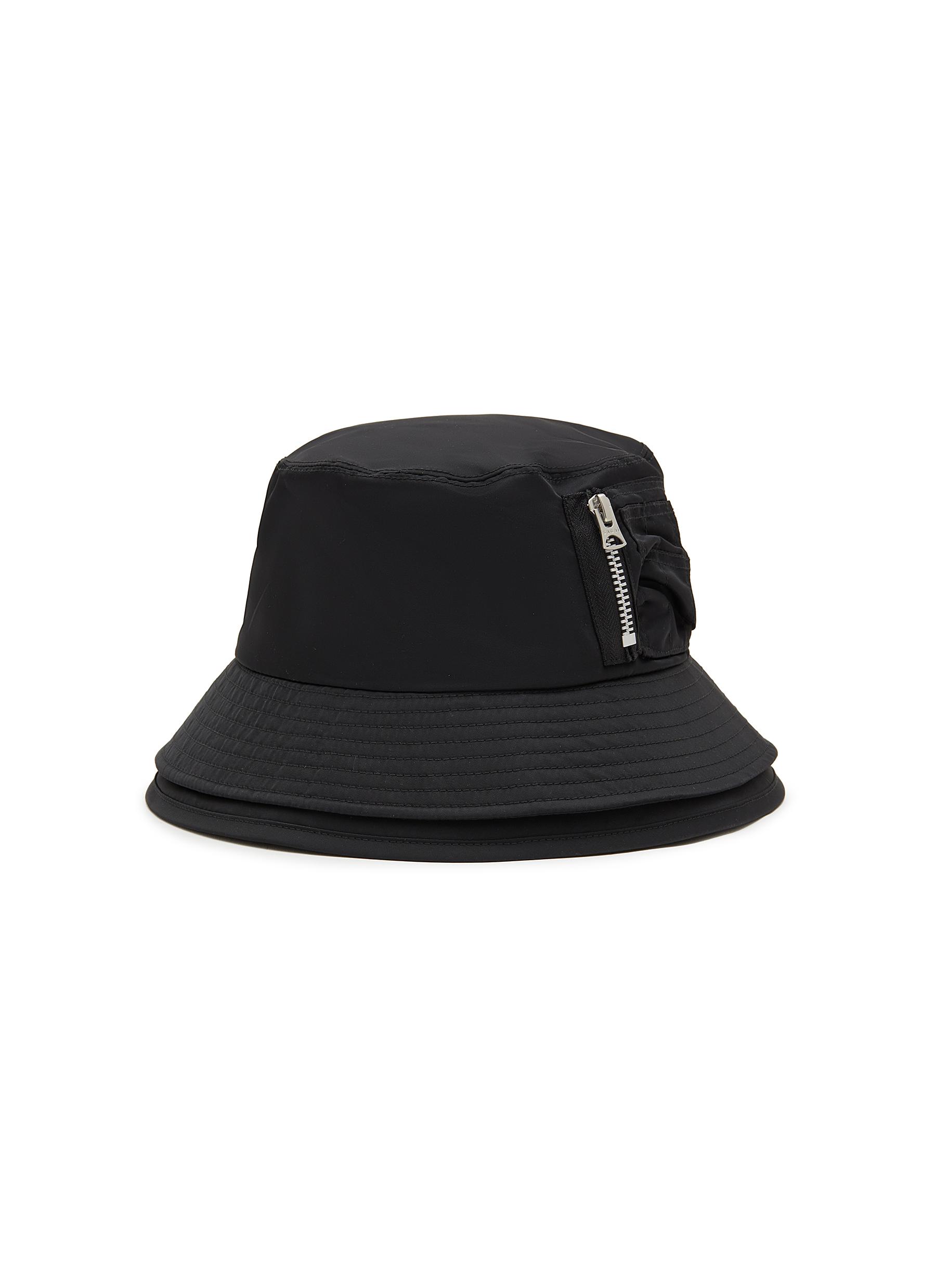 SACAI | Nylon Twill Pocket Double Brim Hat | BLACK | Women | Lane Crawford