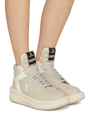 Figure View - Click To Enlarge - RICK OWENS DRKSHDW - x Converse Turbowrpn High Top Women's Leather Sneakers