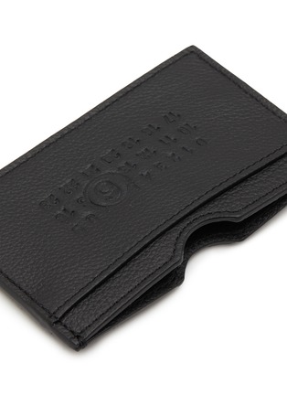 Detail View - Click To Enlarge - MM6 MAISON MARGIELA - Numeric Logo Embossed Leather Cardholder