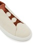 Detail View - Click To Enlarge - ERMENEGILDO ZEGNA - Triple Stitch Low Top Cotton Leather Sneakers