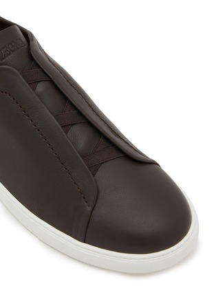 Detail View - Click To Enlarge - ERMENEGILDO ZEGNA - Triple Stitch Low Top Leather Sneakers