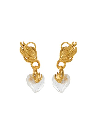 Main View - Click To Enlarge - GOOSSENS - Coeur Précieux Heart Gold-Plated Drop Earrings