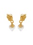 Main View - Click To Enlarge - GOOSSENS - Coeur Précieux Heart Gold-Plated Drop Earrings