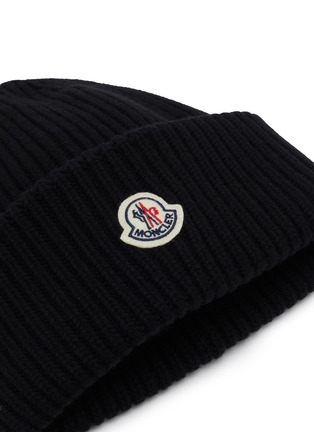 Detail View - Click To Enlarge - MONCLER - Logo Patch Wool Cashmere Beanie