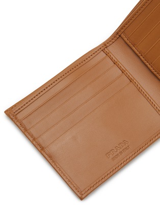 Detail View - Click To Enlarge - PRADA - Enamelled Logo Tessuto Vitello Re-nylon Bi-fold Wallet