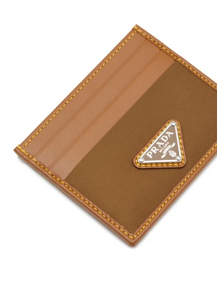 Detail View - Click To Enlarge - PRADA - Enamelled Logo Tessuto Vitello Re-nylon Cardholder