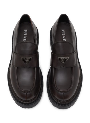 Detail View - Click To Enlarge - PRADA - Double Chocolate Penny Loafers