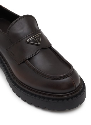 Detail View - Click To Enlarge - PRADA - Double Chocolate Penny Loafers