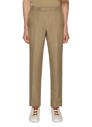 Main View - Click To Enlarge - ZEGNA - Elastic Waist Oasi Lino Pants