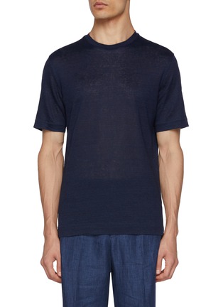 Main View - Click To Enlarge - ZEGNA - Crewneck Yarn Dyed T-shirt