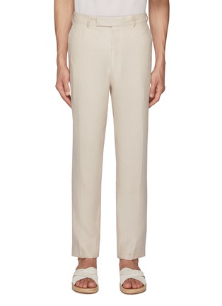 Main View - Click To Enlarge - ZEGNA - Elastic Waist Oasi Lino Pants