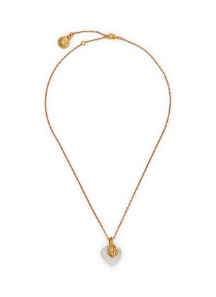 Main View - Click To Enlarge - GOOSSENS - Collier Mini Coeur Precieux 24K Gold Plated Brass Crystal Chain Necklace