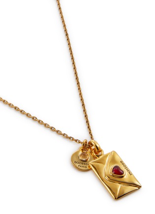 Detail View - Click To Enlarge - GOOSSENS - Collier Lettre Talisman Love 24K Gold Plated Brass Resin Chain Neckalce