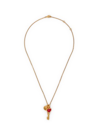 Main View - Click To Enlarge - GOOSSENS - Key Pendant 24K Gold Plated Brass Resin Freshwater Pearl Necklace