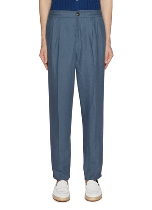 Main View - Click To Enlarge - BRUNELLO CUCINELLI - Elasticated Waistband Linen Pants