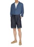 Figure View - Click To Enlarge - BRUNELLO CUCINELLI - Drawstring Dyed Denim Bermuda Shorts