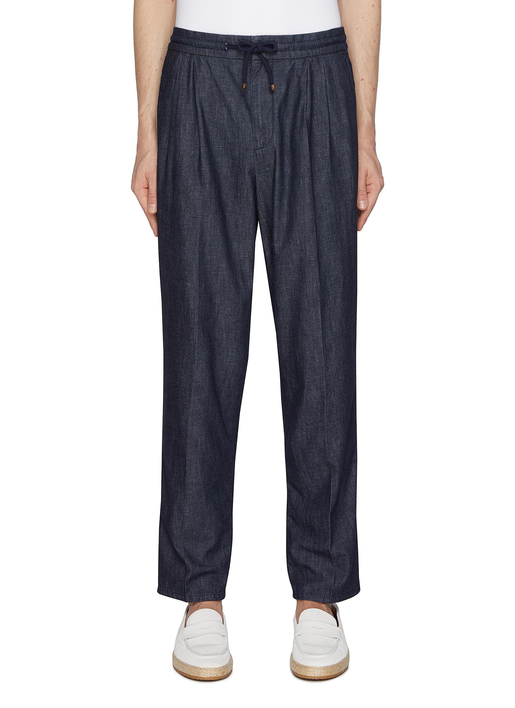 BRUNELLO CUCINELLI | Drawstring Dyed Denim Harem Pants | Men