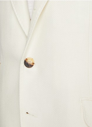  - BRUNELLO CUCINELLI - Single Breasted Linen Silk Wool Cotton Blazer