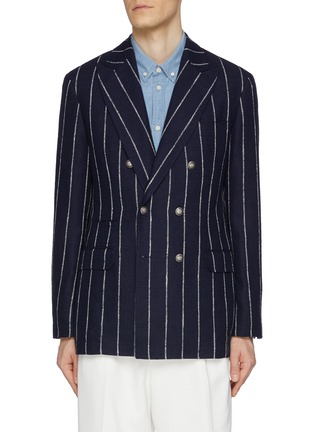 Main View - Click To Enlarge - BRUNELLO CUCINELLI - Double Breasted Pinstripe Blazer