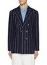 Main View - Click To Enlarge - BRUNELLO CUCINELLI - Double Breasted Pinstripe Blazer