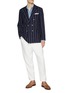 Figure View - Click To Enlarge - BRUNELLO CUCINELLI - Double Breasted Pinstripe Blazer