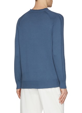 Back View - Click To Enlarge - BRUNELLO CUCINELLI - Geometric Logo Cotton Knit Sweater