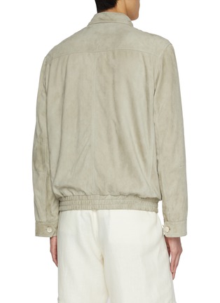 Back View - Click To Enlarge - BRUNELLO CUCINELLI - Suede Leather Bomber Jacket