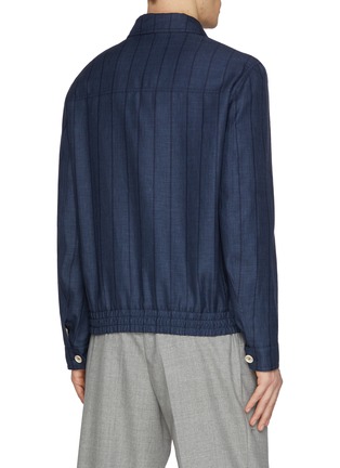 Back View - Click To Enlarge - BRUNELLO CUCINELLI - Water Resistant Wool Linen Silk Ramie Bomber Jacket