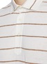  - BRUNELLO CUCINELLI - Striped Linen Cotton Polo Shirt