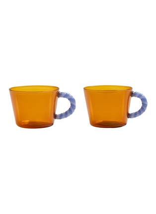 Main View - Click To Enlarge - &K AMSTERDAM - Duet Glass Mug Set of 2 — Amber