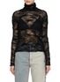 Main View - Click To Enlarge - MM6 MAISON MARGIELA - Numeric Logo Tap Turtleneck Sheer Mohair Top