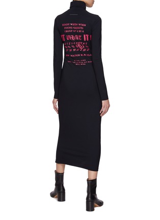 Figure View - Click To Enlarge - MM6 MAISON MARGIELA - Numeric Logo Printed Turtleneck Jersey Maxi Dress