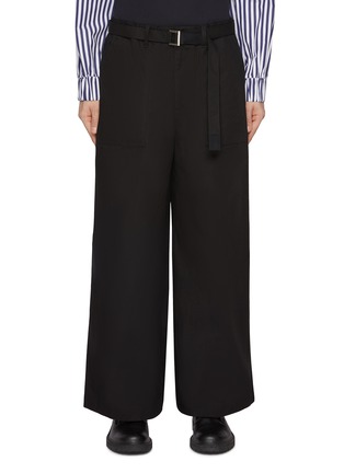 Main View - Click To Enlarge - SACAI - Flared Belted Trousers