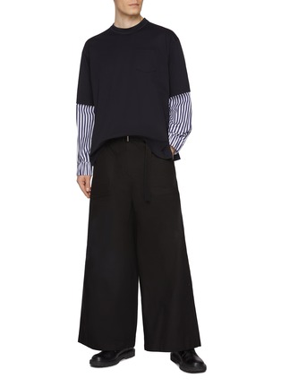 Figure View - Click To Enlarge - SACAI - Flared Belted Trousers