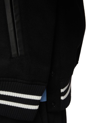  - SACAI - X Mark Gonzales Wool Leather Varsity Jacket