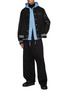 Figure View - Click To Enlarge - SACAI - X Mark Gonzales Wool Leather Varsity Jacket